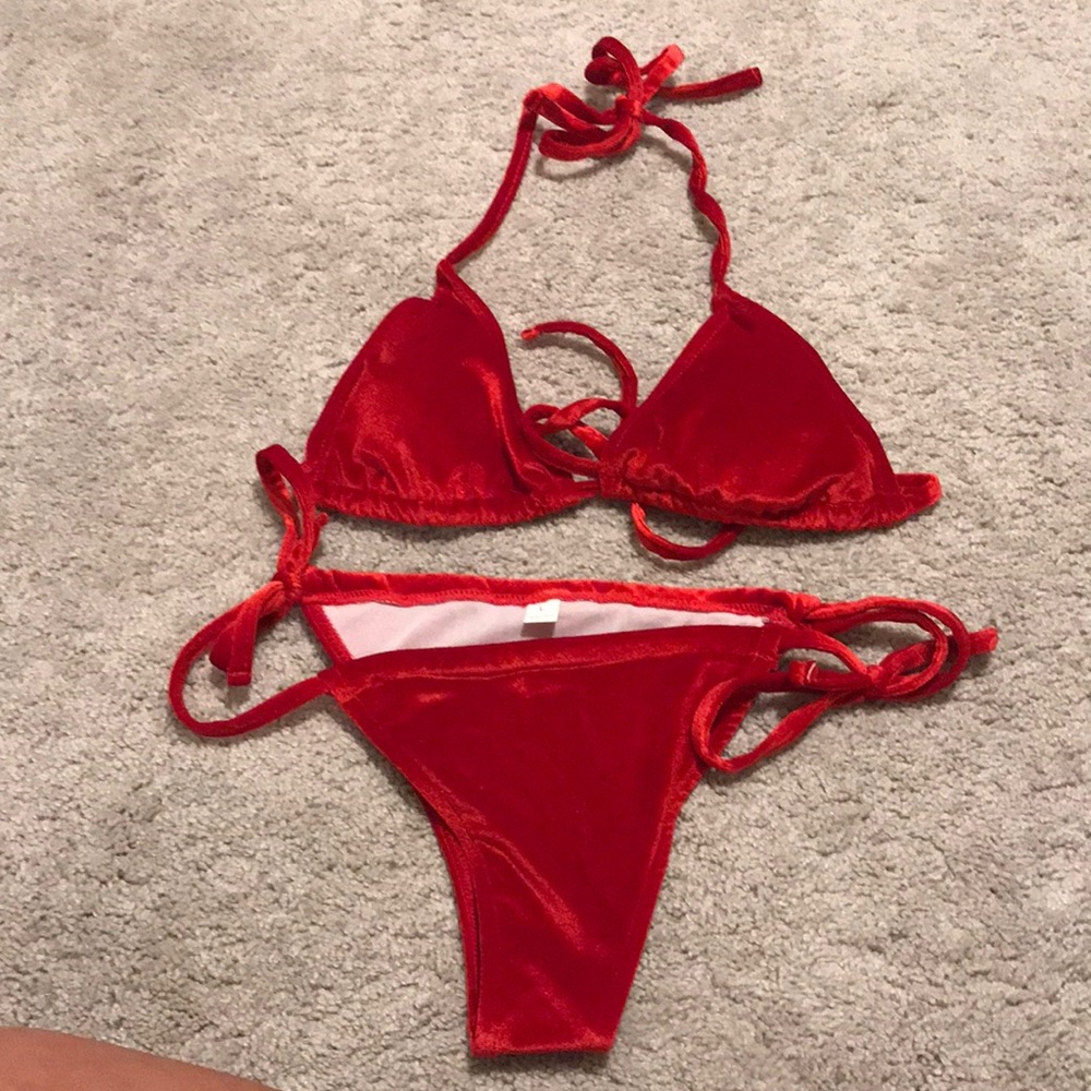 red velvet bikini. NWT size M/L